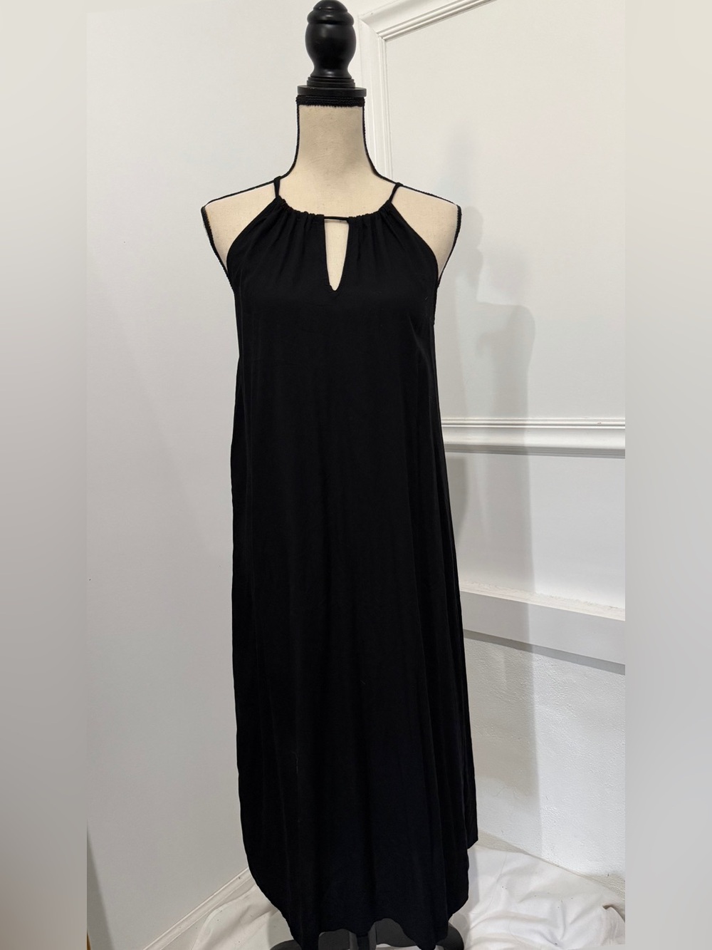 GAP Black Halter Keyhole Maxi Dress,Xs Fit like Small